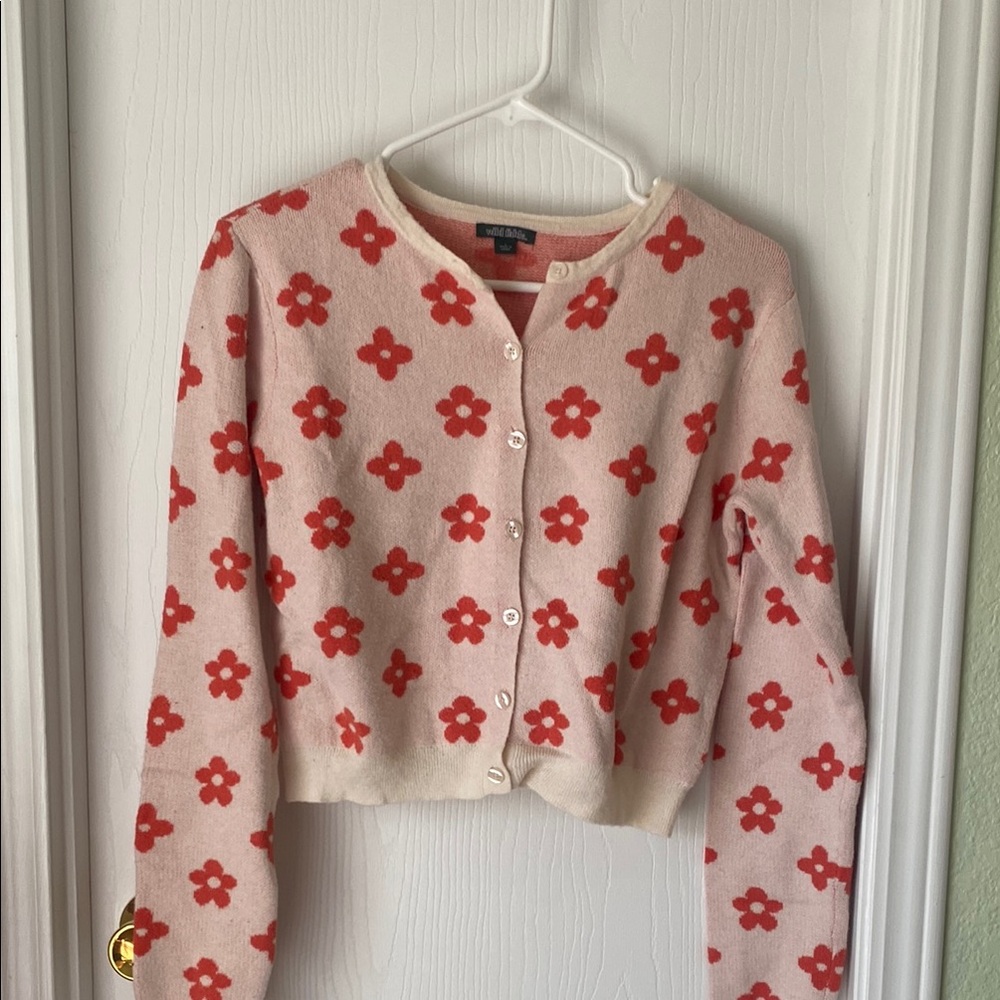 Pink and Coral Floral Cardigan